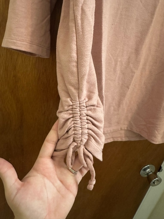Sonoma Dusty Rose 3/4 Sleeve Ruched-Hem Tee - Picture 2 of 4